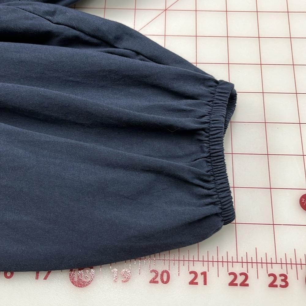 ASOS Peasant Tiered Oversized V-Neck Drawstring Chest 3/4 SLV Navy Mini 6 Tall - Picture 11 of 15